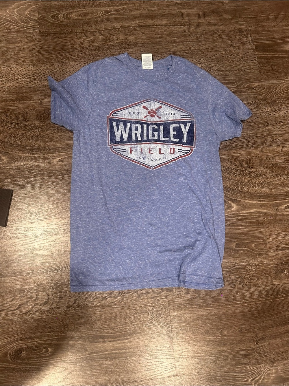 Delta Heather Blue Wrigley Field Graphic Short Sleeve Tee